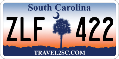 SC license plate ZLF422