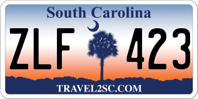 SC license plate ZLF423