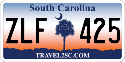SC license plate ZLF425