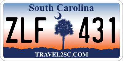 SC license plate ZLF431