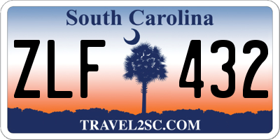 SC license plate ZLF432