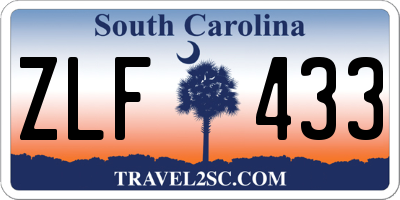 SC license plate ZLF433