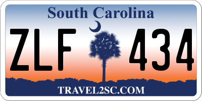 SC license plate ZLF434