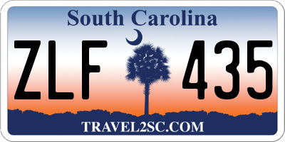 SC license plate ZLF435