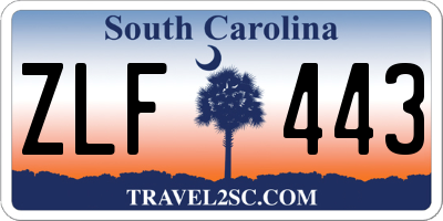 SC license plate ZLF443