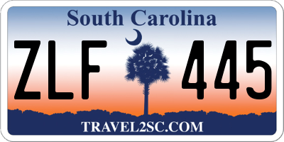 SC license plate ZLF445
