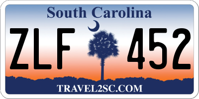 SC license plate ZLF452