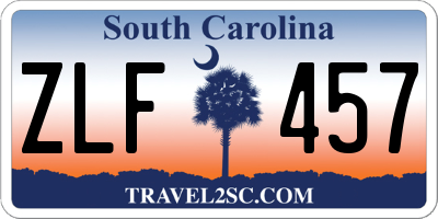 SC license plate ZLF457