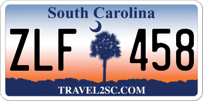 SC license plate ZLF458