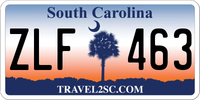 SC license plate ZLF463