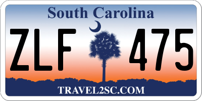 SC license plate ZLF475