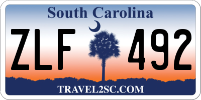 SC license plate ZLF492