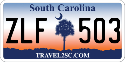 SC license plate ZLF503