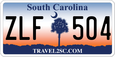 SC license plate ZLF504