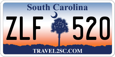 SC license plate ZLF520
