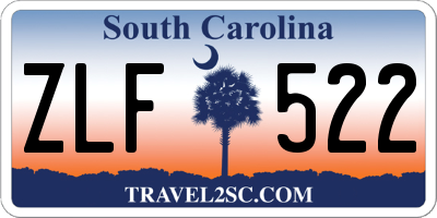 SC license plate ZLF522