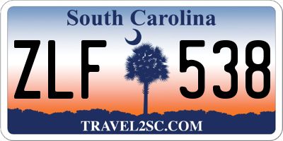SC license plate ZLF538