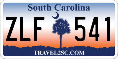 SC license plate ZLF541