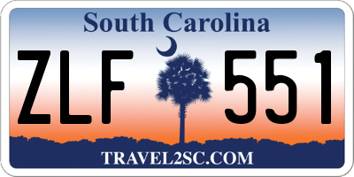 SC license plate ZLF551