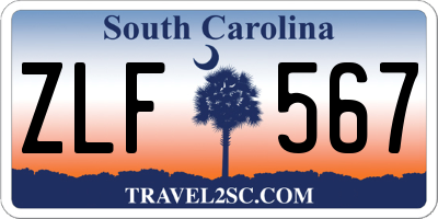 SC license plate ZLF567