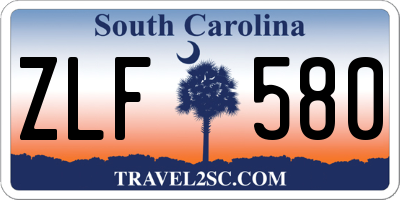 SC license plate ZLF580
