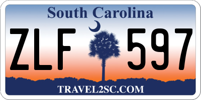 SC license plate ZLF597