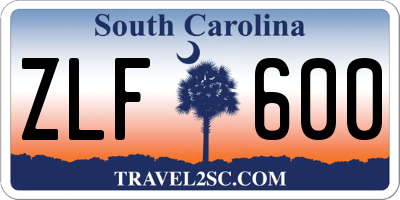 SC license plate ZLF600