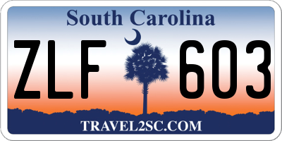 SC license plate ZLF603