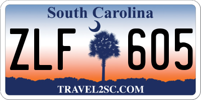 SC license plate ZLF605