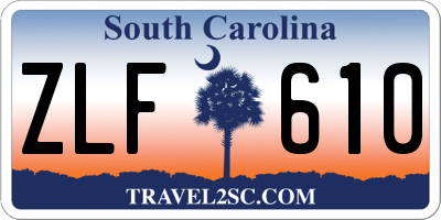 SC license plate ZLF610