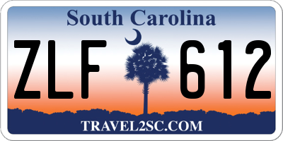 SC license plate ZLF612