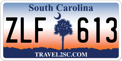 SC license plate ZLF613