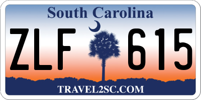 SC license plate ZLF615