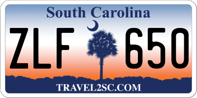 SC license plate ZLF650