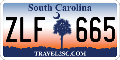 SC license plate ZLF665