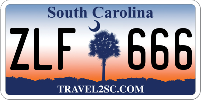 SC license plate ZLF666