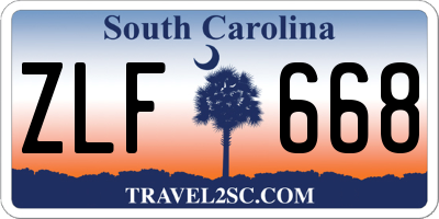 SC license plate ZLF668