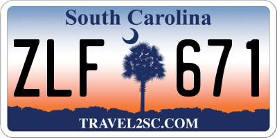 SC license plate ZLF671