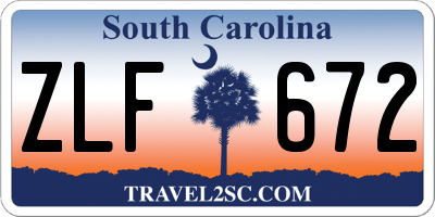 SC license plate ZLF672