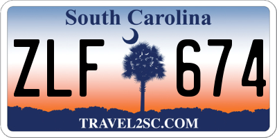 SC license plate ZLF674