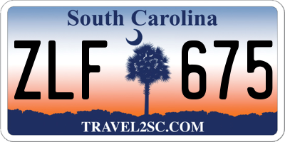 SC license plate ZLF675