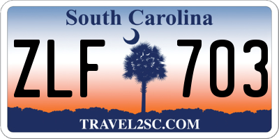 SC license plate ZLF703