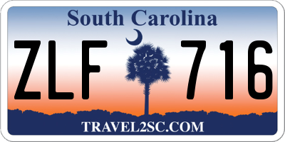 SC license plate ZLF716