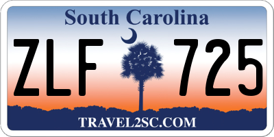 SC license plate ZLF725