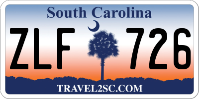 SC license plate ZLF726