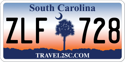 SC license plate ZLF728