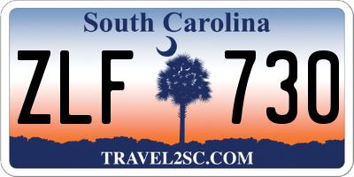 SC license plate ZLF730