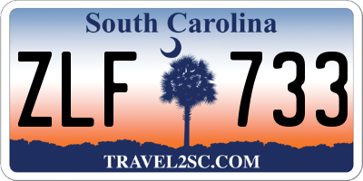 SC license plate ZLF733