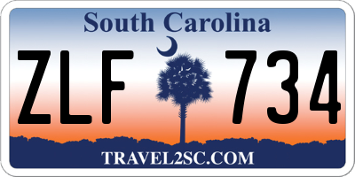 SC license plate ZLF734