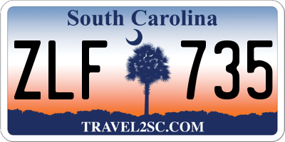 SC license plate ZLF735